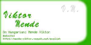 viktor mende business card